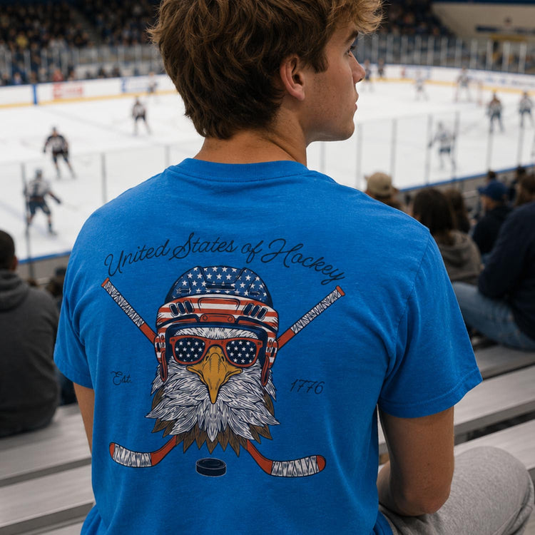 Hockey Short Sleeve T-Shirt - United States of Hockey (Back Design)