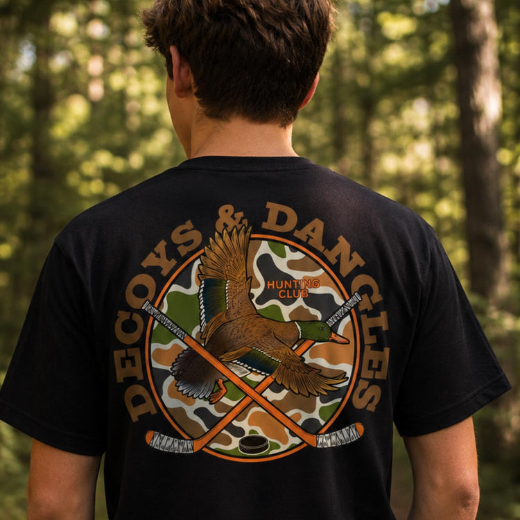 Hockey Short Sleeve T-Shirt - Decoys and Dangles (Back Design)