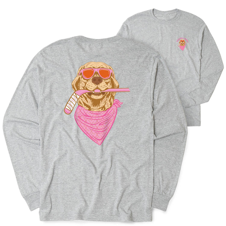 Hockey Tshirt Long Sleeve - Girls Hockey Hound (Back Design)