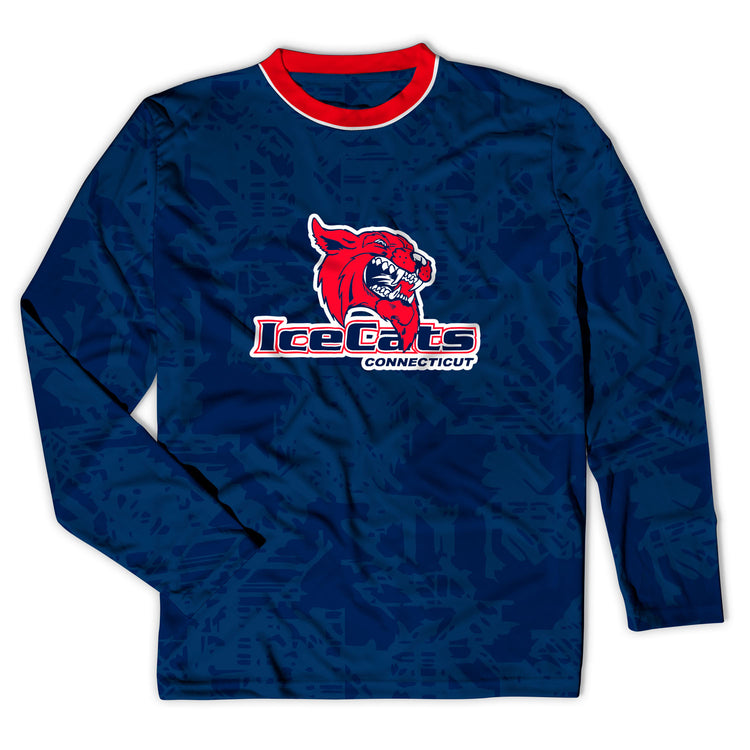 Hockey Long Sleeve Velocitee Performance Shirt - Ice Cats