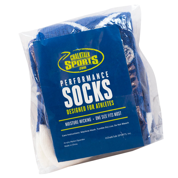 Lacrosse Woven Mid-Calf Socks - Crossed Sticks (Blue)
