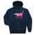 Girls Lacrosse Hooded Sweatshirt - LuLa the Lax Dog (Pink) [Adult Large/Navy] - SS