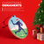 Guys Lacrosse Round Ceramic Ornament - Player Silhouette with Santa Hat