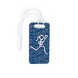 Girls Lacrosse Bag/Luggage Tag - Lax Lax Lax With Female Lacrosse Stick Figure