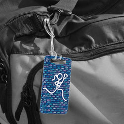 Girls Lacrosse Bag/Luggage Tag - Lax Lax Lax With Female Lacrosse Stick Figure