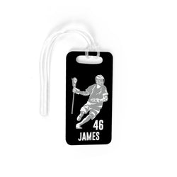 Guys Lacrosse Bag/Luggage Tag - Personalized Dodger Silhouette