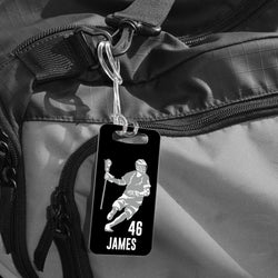 Guys Lacrosse Bag/Luggage Tag - Personalized Dodger Silhouette