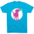 Girls Lacrosse Short Sleeve T-Shirt - Lacrosse Dog with Girl Stick [Adult XX-Large/Turquoise] - SS