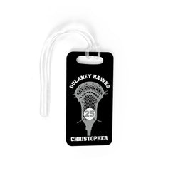 Guys Lacrosse Bag/Luggage Tag - Custom Number Stick Head