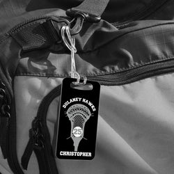 Guys Lacrosse Bag/Luggage Tag - Custom Number Stick Head