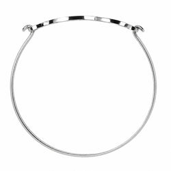 A thin silver metal bangle bracelet with a polished finish, shown against a plain white background.