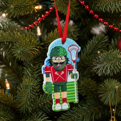 Guys Lacrosse Ornament - Nutcracker