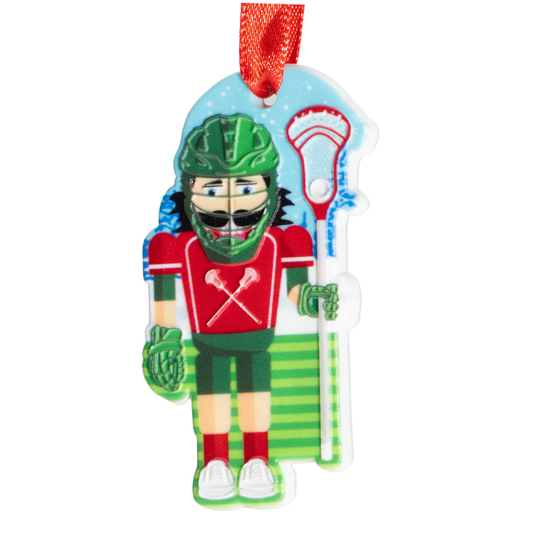Guys Lacrosse Ornament - Nutcracker