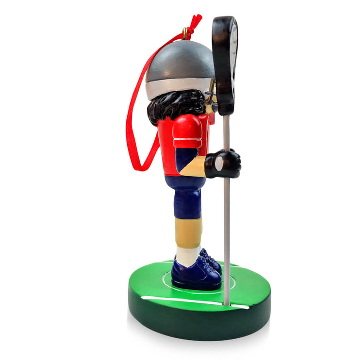 Guys Lacrosse Nutcracker Resin Ornament