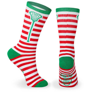 CTS Lacrosse Woven Mid-Calf Socks - Stripes (Red/White)