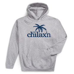 Lacrosse Hooded Sweatshirt - Just Chillax'n [Youth Large/Gray] - SS