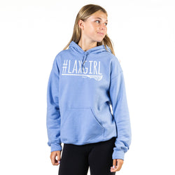 Girls Lacrosse Hooded Sweatshirt - #LAXGIRL [Carolina/Adult Large] - SS