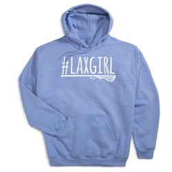 Girls Lacrosse Hooded Sweatshirt - #LAXGIRL [Carolina/Adult Large] - SS
