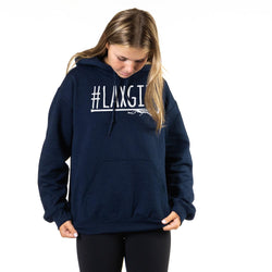 Girls Lacrosse Hooded Sweatshirt - #LAXGIRL [Navy/Adult Large] - SS