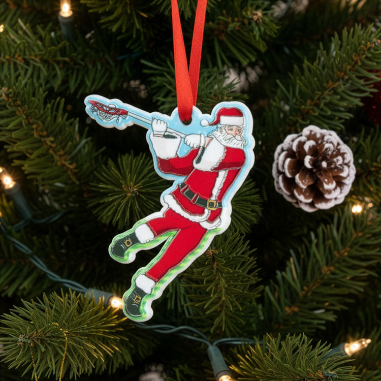 Guys Lacrosse Ornament - Santa Lacrosse Player