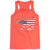 Girls Lacrosse Flowy Racerback Tank Top - Patriotic LuLa the Lax Dog