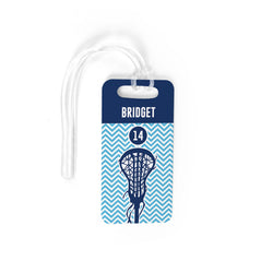 Girls Lacrosse Bag/Luggage Tag - Chevron Name and Number