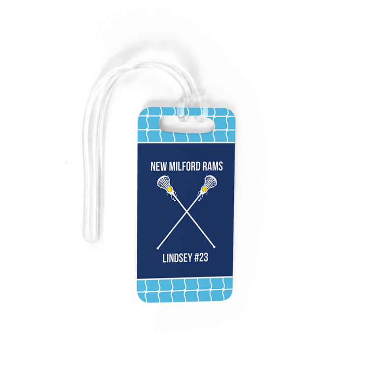 Girls Lacrosse Bag/Luggage Tag - Personalized Team Crossed Sticks