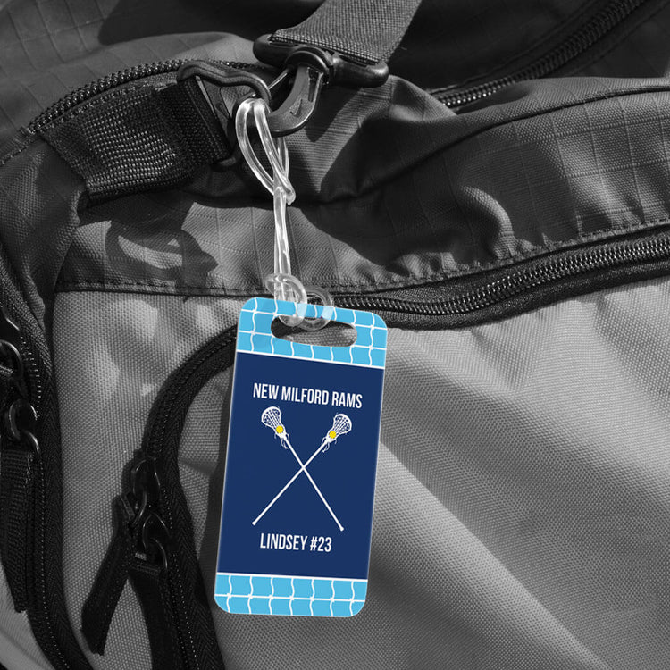 Girls Lacrosse Bag/Luggage Tag - Personalized Team Crossed Sticks