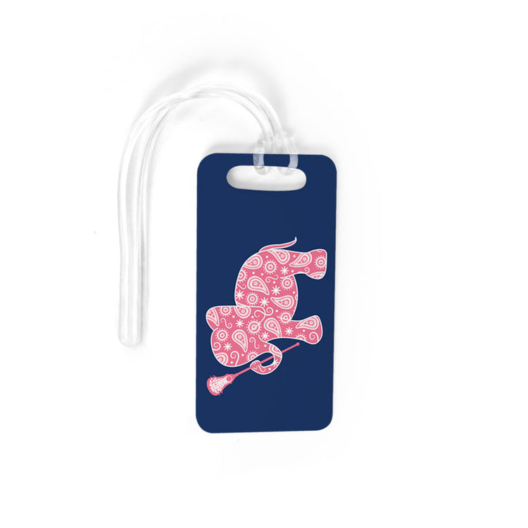 Girls Lacrosse Bag/Luggage Tag - Lax Elephant
