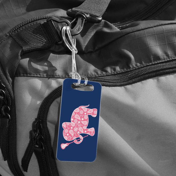 Girls Lacrosse Bag/Luggage Tag - Lax Elephant