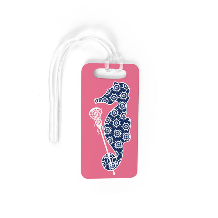 Girls Lacrosse Bag/Luggage Tag - Lax Seahorse