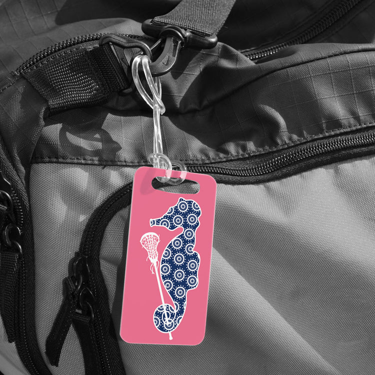 Girls Lacrosse Bag/Luggage Tag - Lax Seahorse