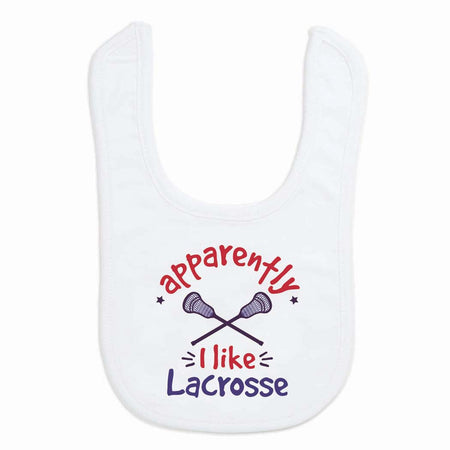 Lacrosse Baby Bib - Apparently, I Like Lacrosse