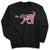 Girls Lacrosse Crewneck Sweatshirt - Patriotic LuLa the Lax Dog