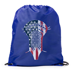 Guys Lacrosse Drawstring Backpack - Patriotic Stick
