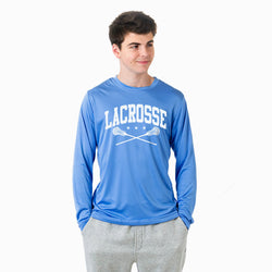 Guys Lacrosse Long Sleeve Performance Tee - Crossed Sticks