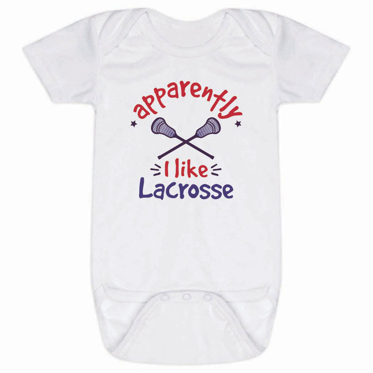 Lacrosse Baby One-Piece - Apparently, I Like Lacrosse