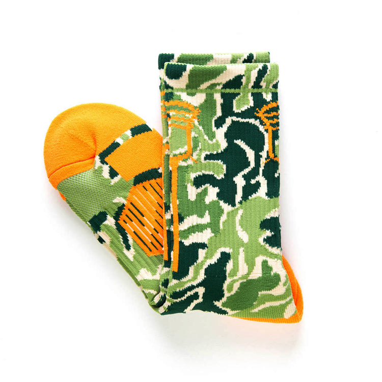 Guys Lacrosse Woven Mid-Calf Socks - Woodland Camo