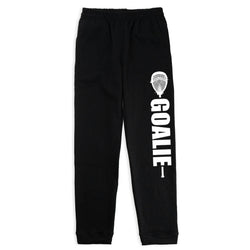 Lacrosse Fleece Sweatpants - Goalie [Black/Youth Small] - SS