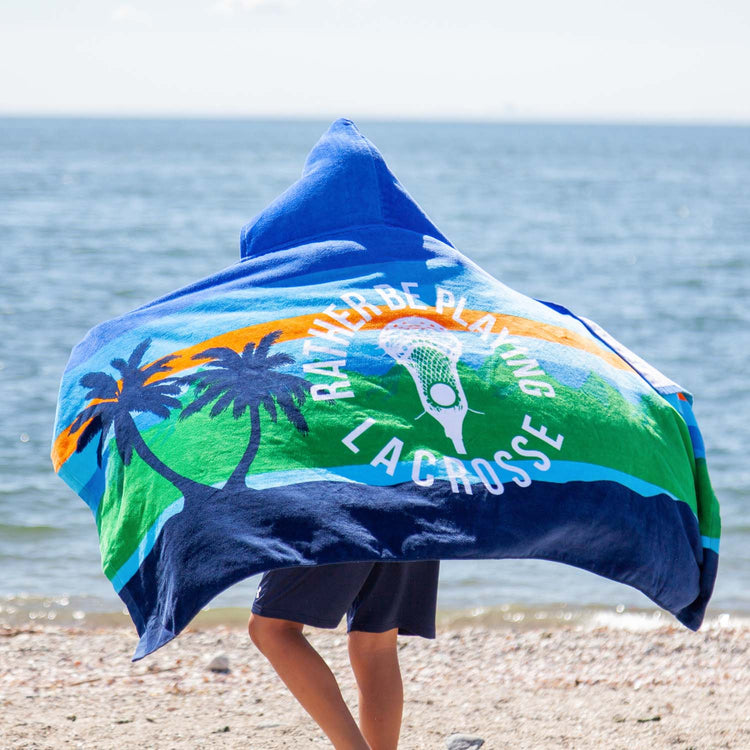 Guys Lacrosse Hooded Towel - Rather Be Playing Lacrosse