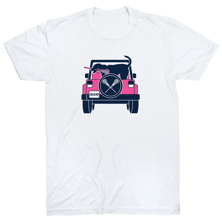 Girls Lacrosse Short Sleeve T-Shirt - Lax Cruiser [Youth Medium/White] - SS