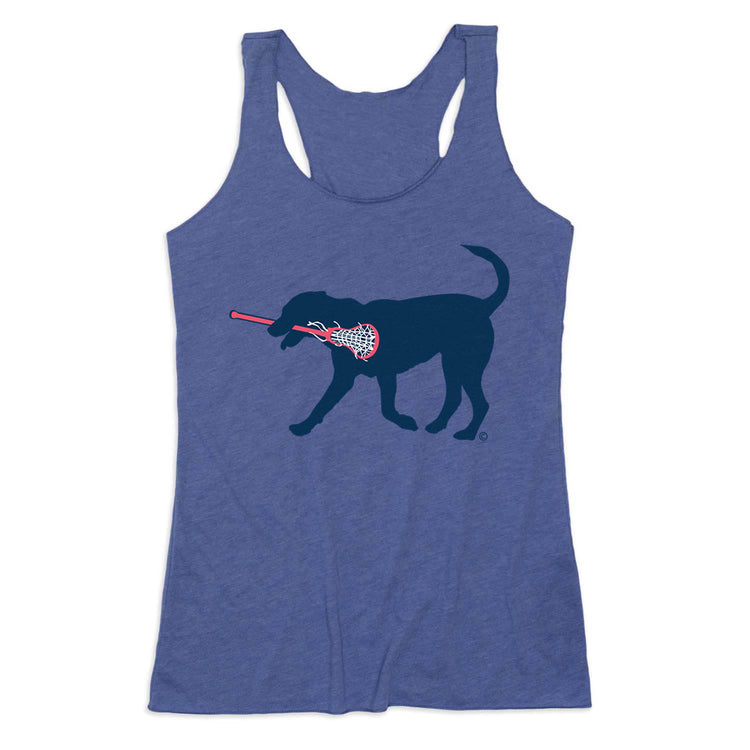 Girls Lacrosse Women's Everyday Tank Top - LuLa The Lax Dog Blue