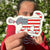 Girls Lacrosse Sticker - Patriotic Lula The Lax Dog