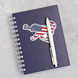 Girls Lacrosse Sticker - Patriotic Lula The Lax Dog