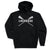 Girls Lacrosse Hooded Sweatshirt - Lacrosse Crossed Girls Sticks [Youth Large/Black] - SS
