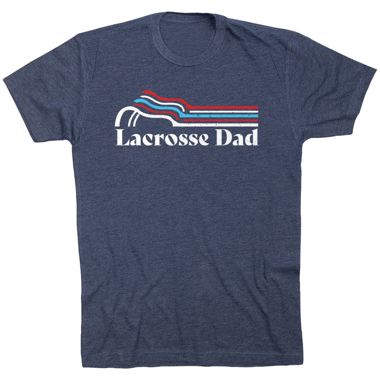 Guys Lacrosse T-Shirt Short Sleeve - Lacrosse Dad Sticks [Navy/Adult XX-Large] - SS