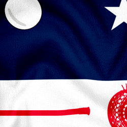 Guys Lacrosse Premium Beach Towel - Patriotic Lacrosse