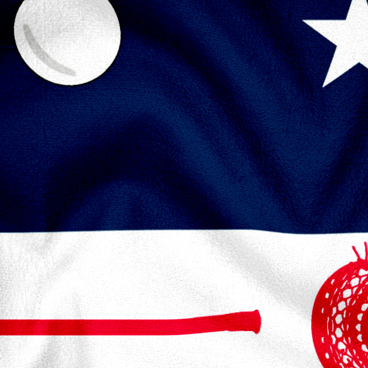 Guys Lacrosse Premium Beach Towel - Patriotic Lacrosse