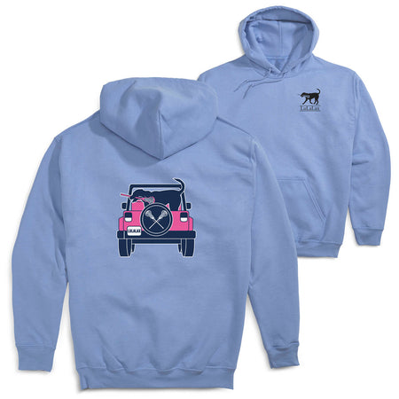 Girls Lacrosse Hooded Sweatshirt - Lax Cruiser(Back Design) [Adult Small/Carolina] - SS