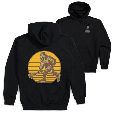Guys Lacrosse Hooded Sweatshirt - BigFoot(Back Design) [Youth Medium/Black] - SS